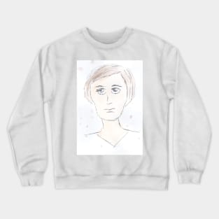 Male, man, portrait, face, hairstyle, face, watercolor, people Crewneck Sweatshirt